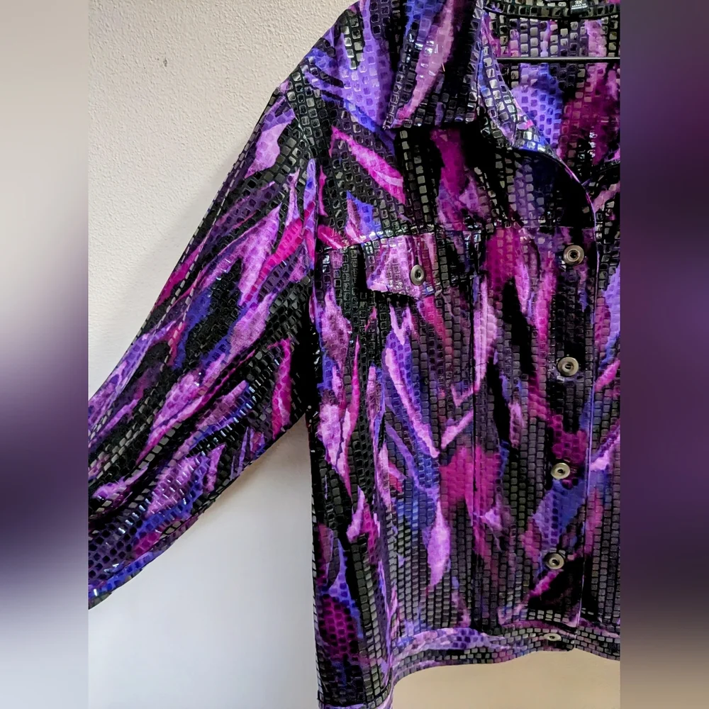 Notations, NWOT, Women's, Button Front, Lightweight, Shimmering Shacket, Size 3X - Picture 2 of 10